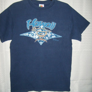 Hawaii T-Shirt M Navy Blue Heavy Duty Cotton